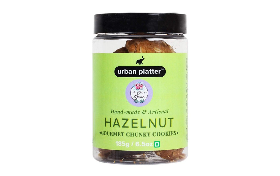 Urban Platter Hazelnut Gourmet Chunky Cookies   Plastic Jar  185 grams